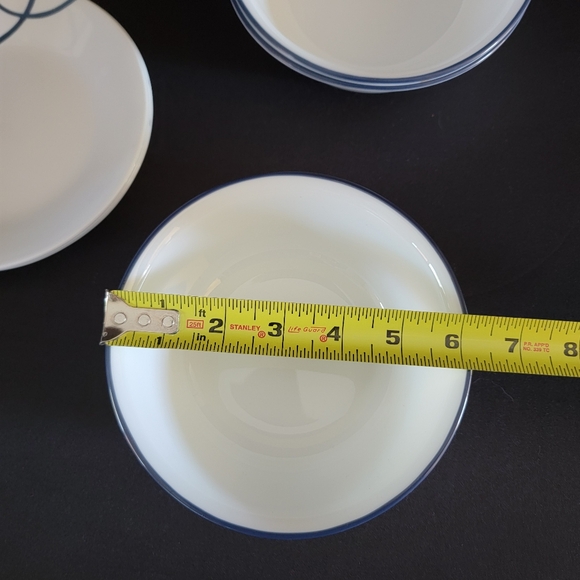 Corelle LIA‎ Salad Plates Bowls Set of 3 Navy Blue Swirl White - Picture 12 of 14